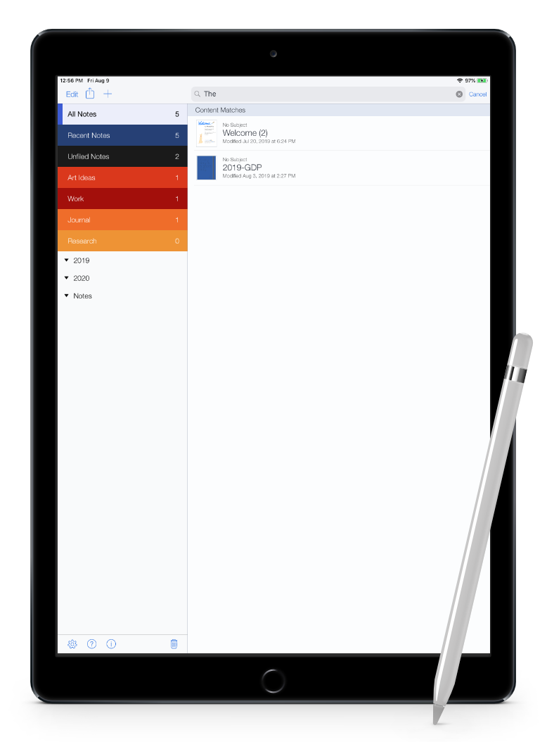 notability for ipad pro preferred stylus